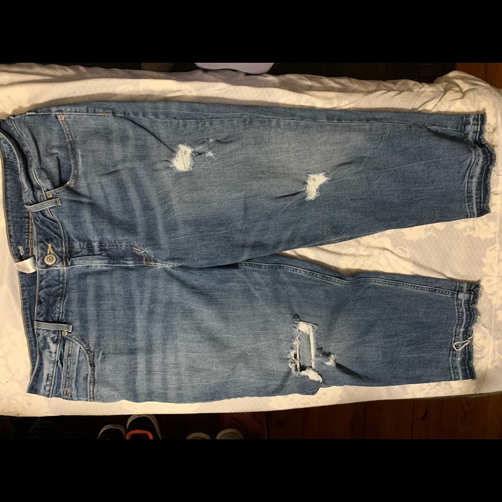 Wide ankle jeans stressed look